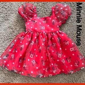 Red Minnie Mouse Disney Dress Sz 3T
